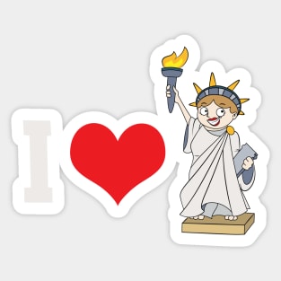 I Love New York City Statue Of Liberty Sticker